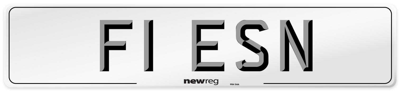 F1 ESN Number Plate from New Reg